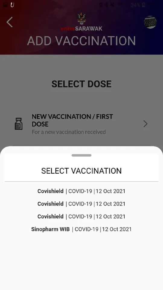 Adding a COVID-19 vaccination record in the app